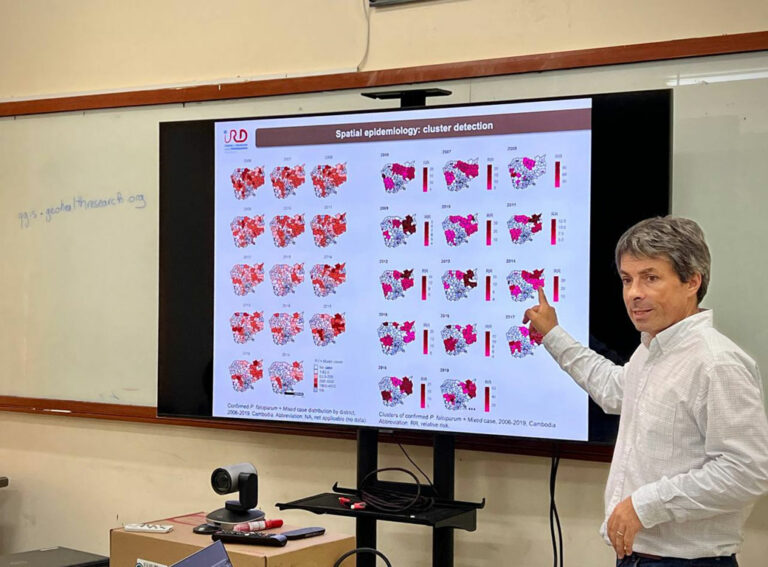 Dr. Vincent Herbreteau showed examples of spatiotemporal analysis in Cambodia