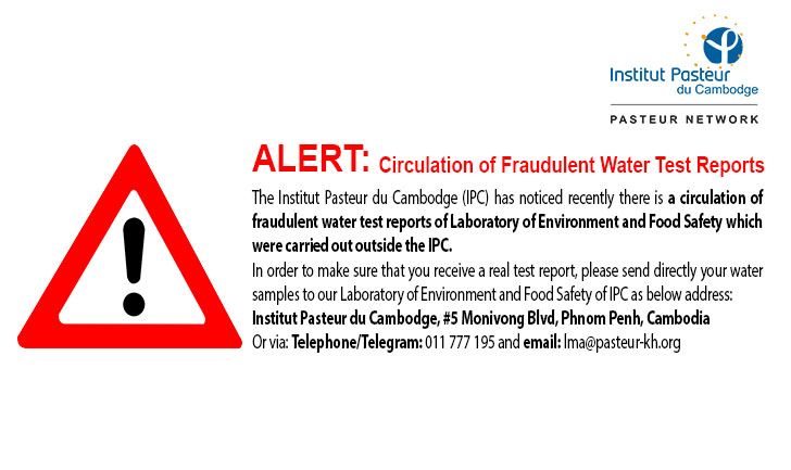 ALERT: Circulation of Fraudulent Water Test Reports of the Laboratory of Environment and Food Safety